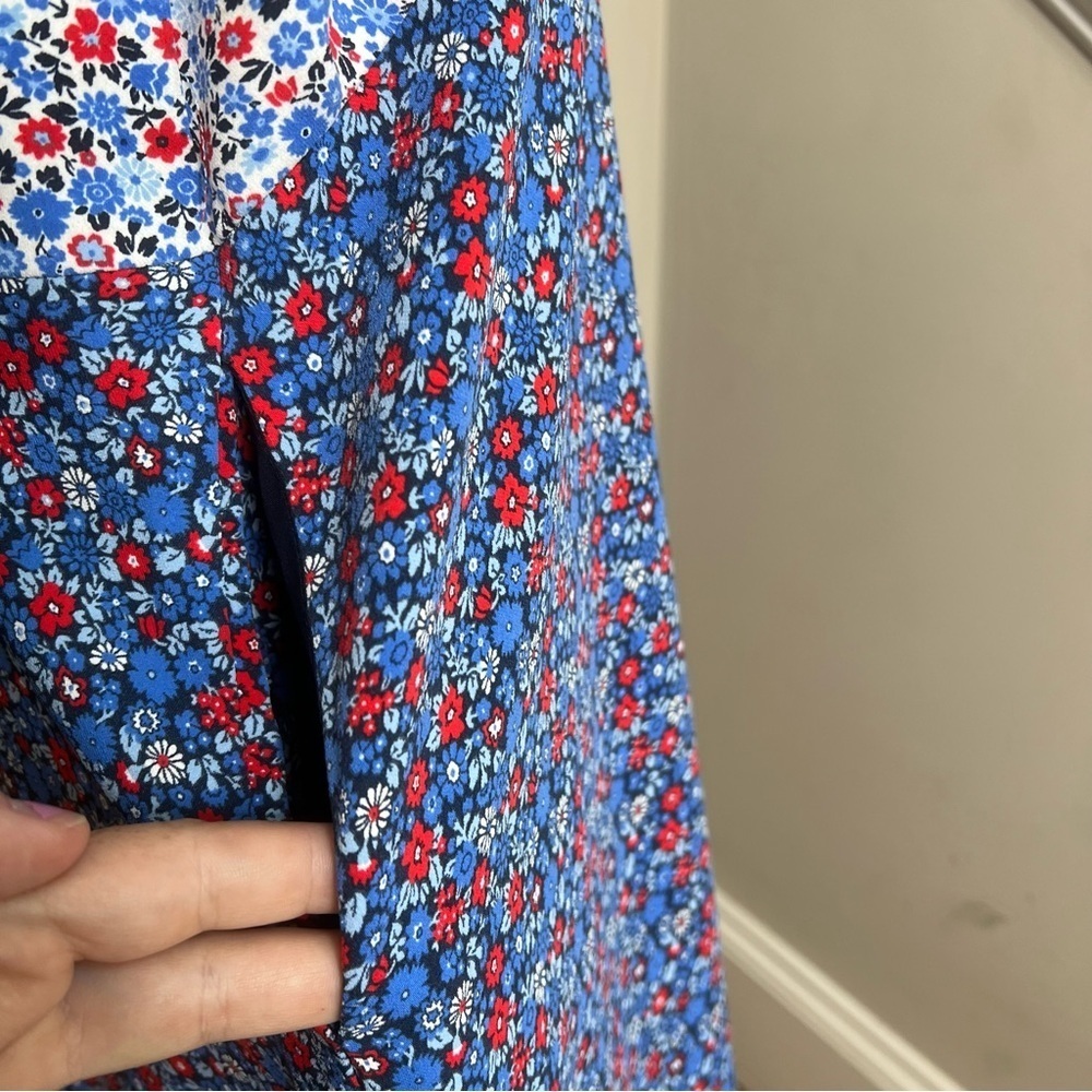 Tommy Hilfiger Blue, Red & White Floral Midi Dress - Picture 8 of 9